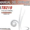 Takeuchi Excavator TB219 Operators Parts Workshop Manual ES EN