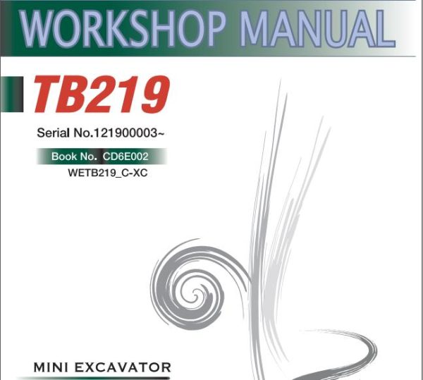 Takeuchi Excavator TB219 Operators Parts Workshop Manual ES EN 2