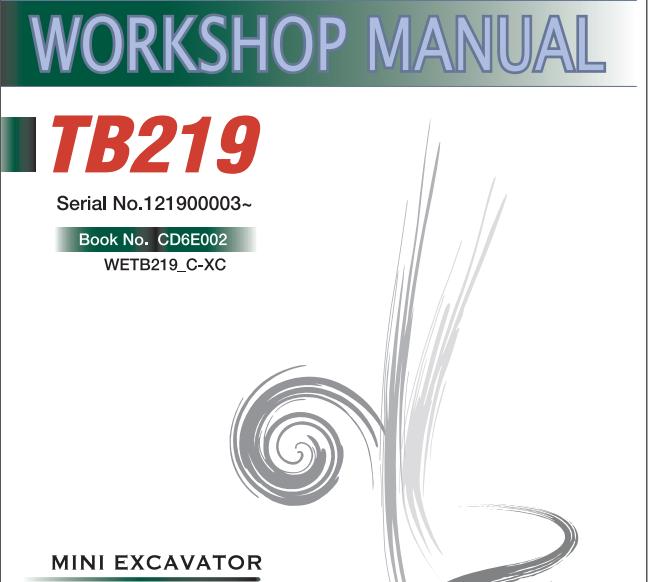 Takeuchi Excavator TB219 Operators Parts Workshop Manual ES EN 2
