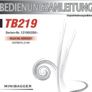 Takeuchi Excavator TB219 Parts Workshop Operators Manual DE EN