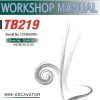 Takeuchi Excavator TB219 Workshop Operators Parts Manual 2