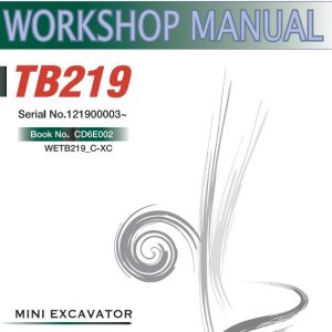 Takeuchi Excavator TB219 Workshop Operators Parts Manual 2