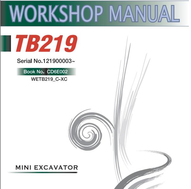 Takeuchi Excavator TB219 Workshop Parts Operators Manual IT EN 1