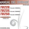 Takeuchi Excavator TB228 TB235 TB250 Operators Parts Workshop Manual ES EN