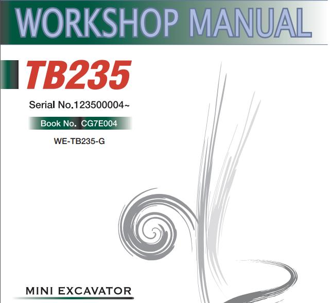 Takeuchi Excavator TB228 TB235 TB250 Operators Parts Workshop Manual ES EN 2