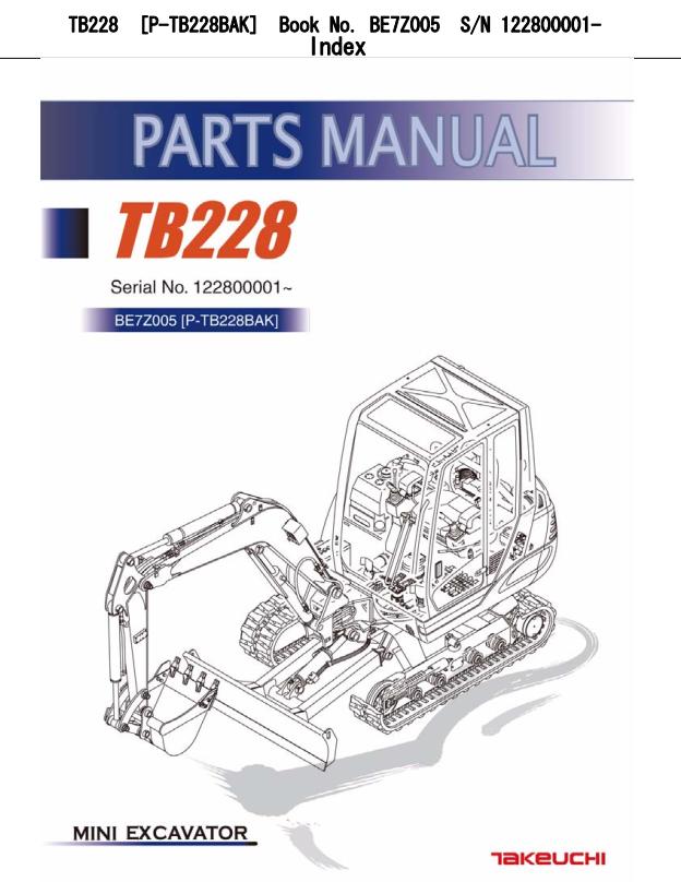 Takeuchi Excavator TB228 TB235 TB250 Parts Workshop Operators Manual DE EN 1