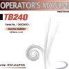 Takeuchi Excavator TB240 Parts Workshop Operators Manual