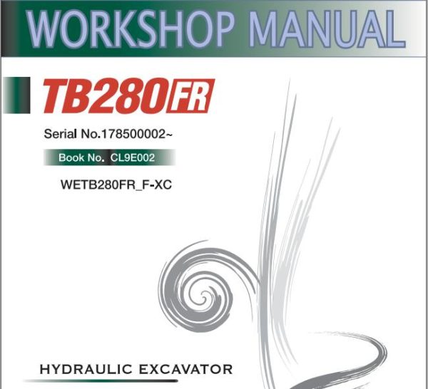 Takeuchi Excavator TB280FR Workshop Parts Operators Manual IT EN 1