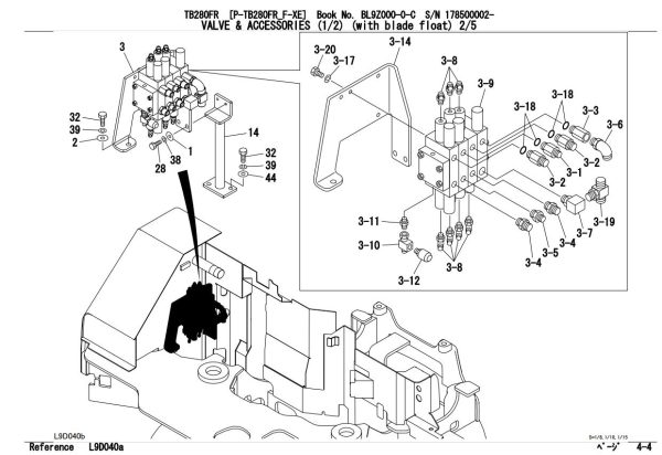 Takeuchi Excavator TB280FR Workshop Parts Operators Manual IT EN 2