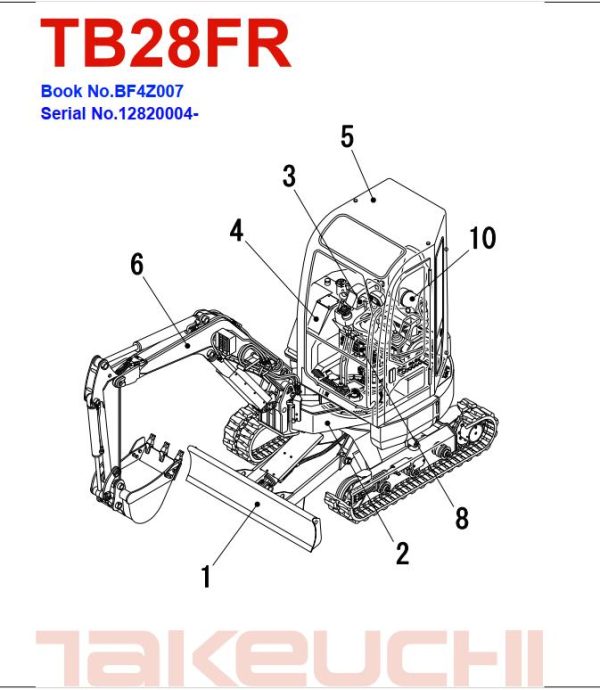 Takeuchi Excavator TB28FR Operators Parts Workshop Manual 3