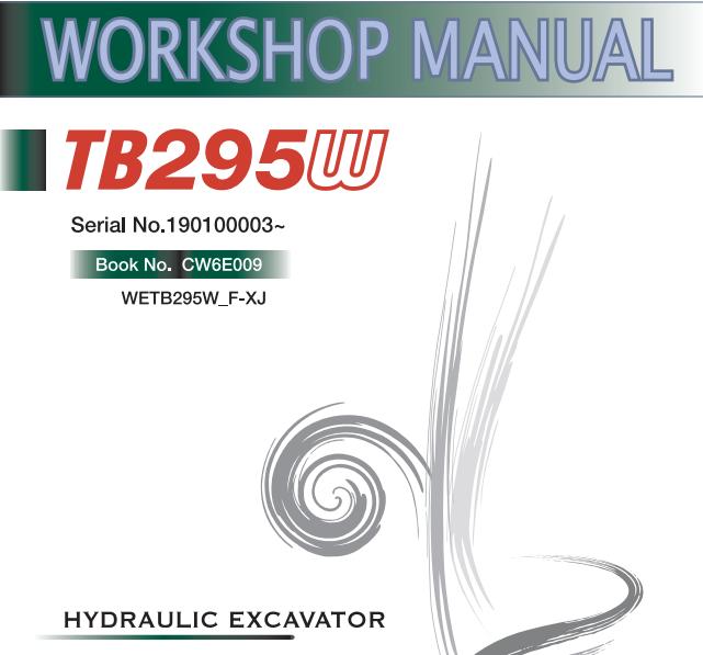 Takeuchi Excavator TB295W Workshop Parts Operators Manual IT EN 2