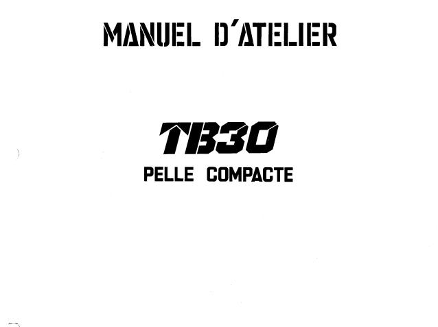 Takeuchi Excavator TB30 Workshop Manual FR