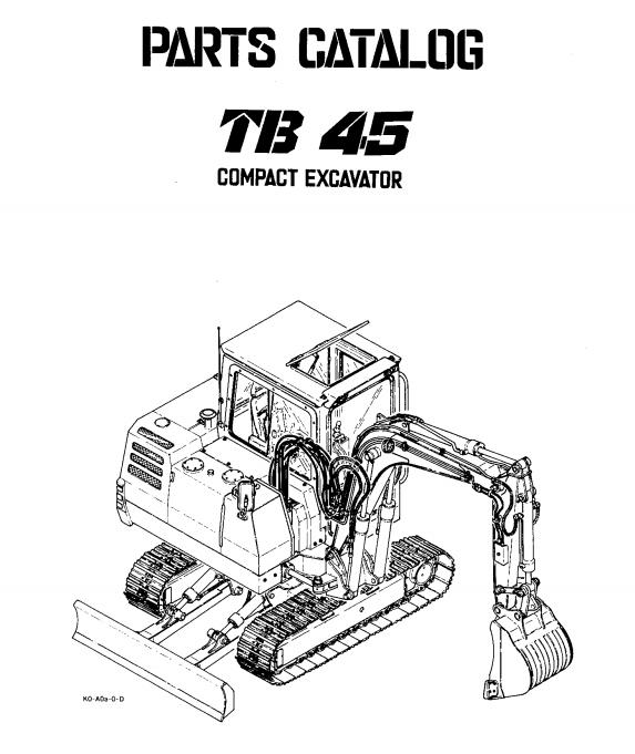 Takeuchi Excavator TB45 Parts Workshop Operators Manual FR EN 2