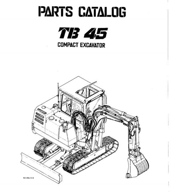 Takeuchi Excavator TB45 Workshop Parts Operators Manual 2