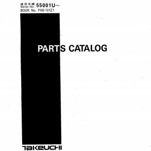 Takeuchi Excavator TB55UR Parts Manual