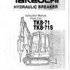 Takeuchi Hydraulic Breaker TKB Series Parts List Instruction Manual