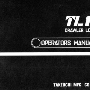 Takeuchi Loader TL10 Operators Parts Manual