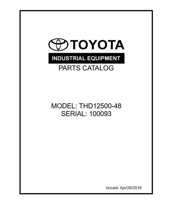 Toyota Forklift THD12500 48 Parts Catalog
