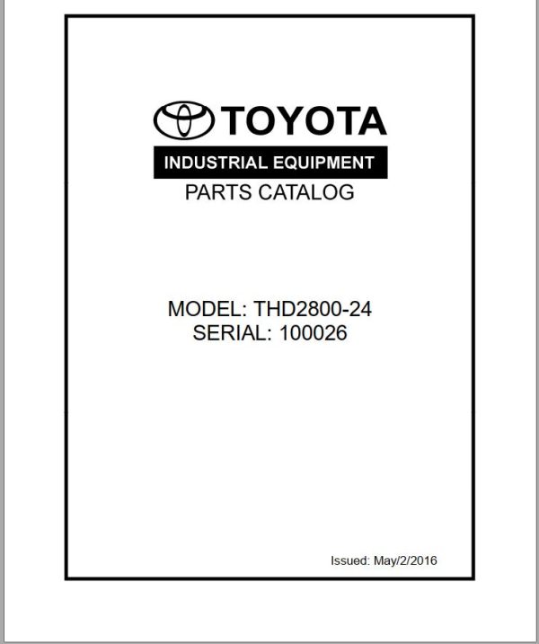 Toyota Forklift THD2800 24 Parts Catalog