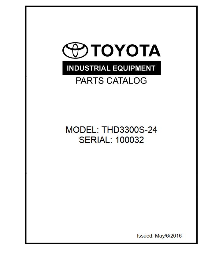 Toyota Forklift THD3300S 24 Parts Catalog
