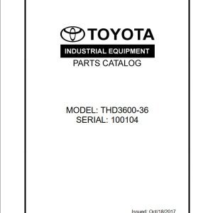 Toyota Forklift THD3600 36 Parts Catalog