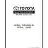 Toyota Forklift THD3600S 36 Parts Catalog