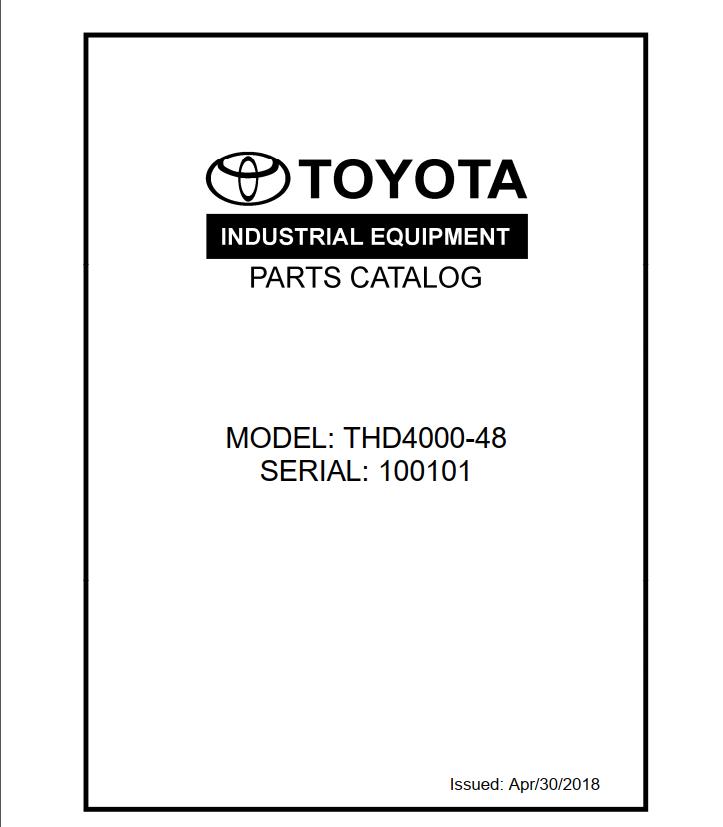 Toyota Forklift THD4000 48 Parts Catalog