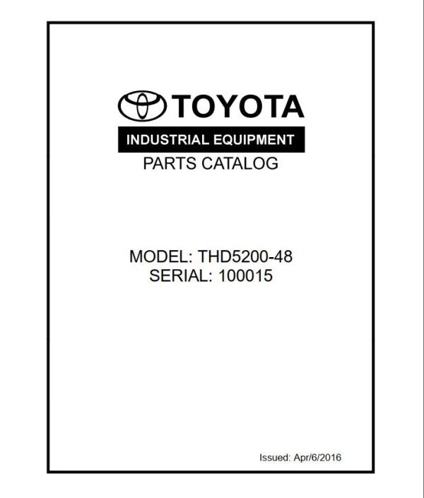Toyota Forklift THD5200 48 Parts Catalog