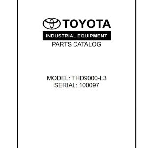 Toyota Forklift THD9000 l3 Parts Catalog