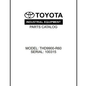 Toyota Forklift THD9900 R60 Parts Catalog