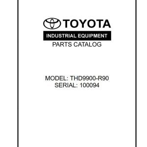 Toyota Forklift THD9900 R90 Parts Catalog