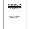 Toyota Forklift THDA25 35 Parts Catalog