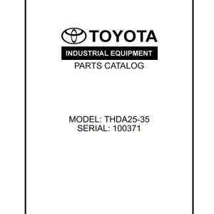 Toyota Forklift THDA25 35 Parts Catalog