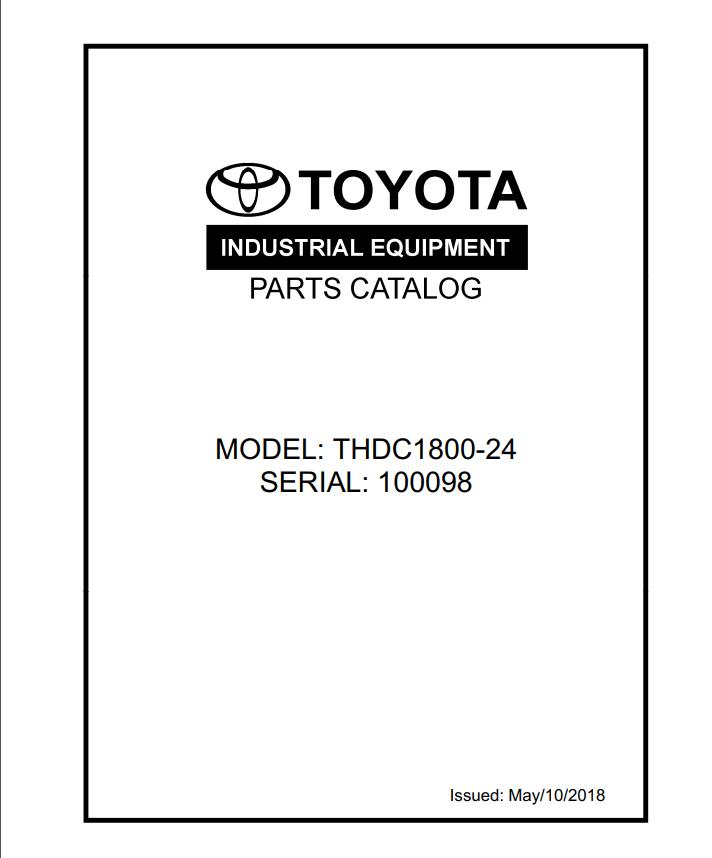 Toyota Forklift THDC1800 24 Parts Catalog