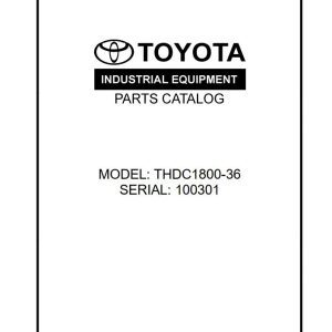 Toyota Forklift THDC1800 36 Parts Catalog