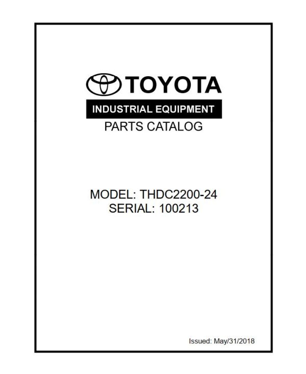 Toyota Forklift THDC2200 24 Parts Catalog