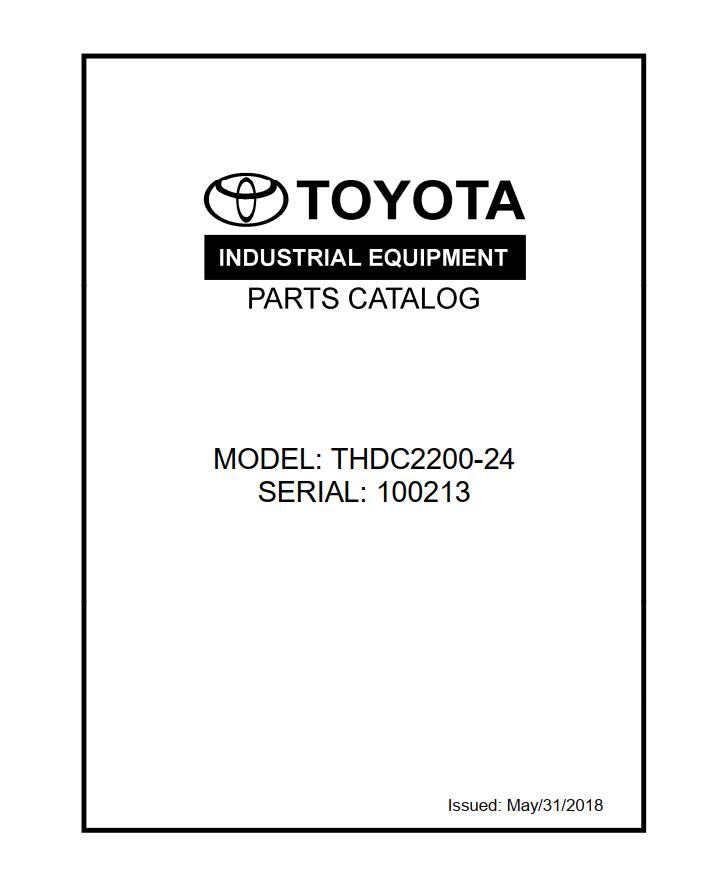 Toyota Forklift THDC2200 24 Parts Catalog