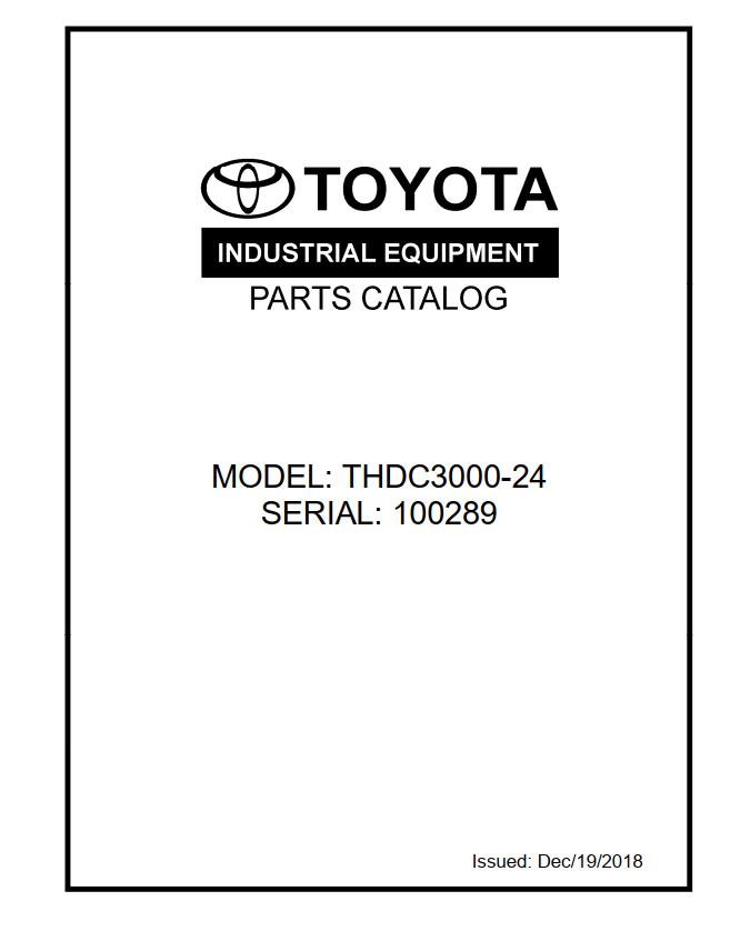 Toyota Forklift THDC3000 24 Parts Catalog