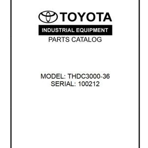 Toyota Forklift THDC3000 36 Parts Catalog