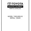 Toyota Forklift THDC4500 30 Parts Catalog
