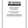 Toyota Forrklift 7BRU18 7BRU23 7BDRU15 7BSU25 7BSU20 Service Manual Parts Catalog
