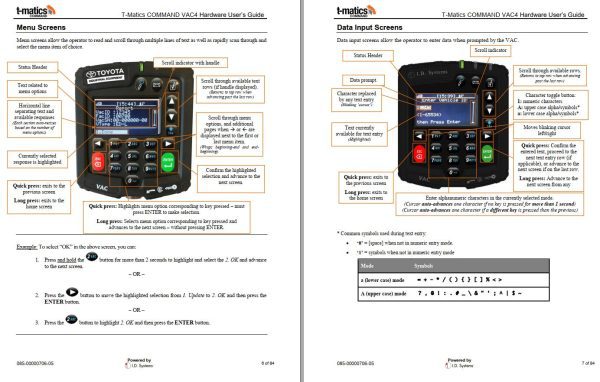 Toyota T Matics COMMAND VAC4 Hardware User’s Guide 1