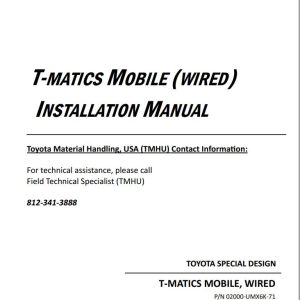 Toyota T Matics Mobile Wired Installation Manual