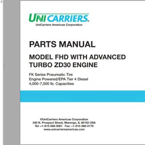 Unicarrier Engine ZD30 Parts Manual PM5UC FHDAZD 2016 EN FR SP