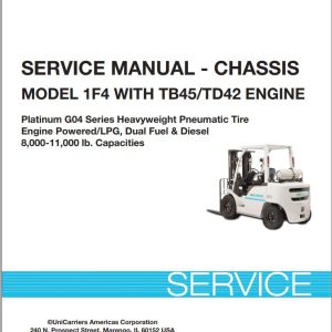 Unicarrier Forklift 1F4 Chassis Service Manual SM5UC 1F4TB 2015