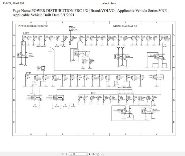 Volvo Truck VNE 2021 Series Wiring Diagram