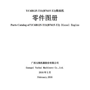 Yuchai Diesel Engine YB6B125 T11 B7615 T2 Parts Catalog 1