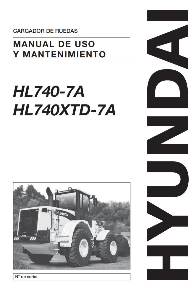 016 Hyundai Excavator HL740 7A Operator Manual ES