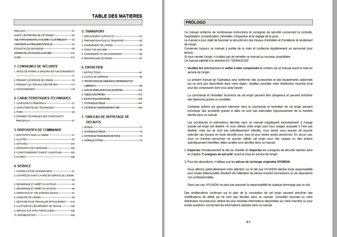 024 Hyundai Excavator HL757 7A Operator Manual FR