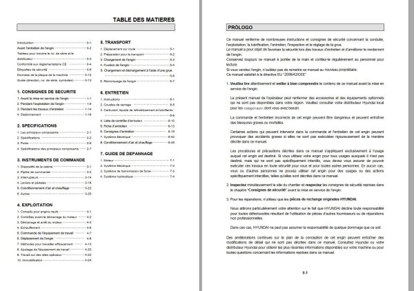 037 Hyundai Excavator HL760 7A Operator Manual FR